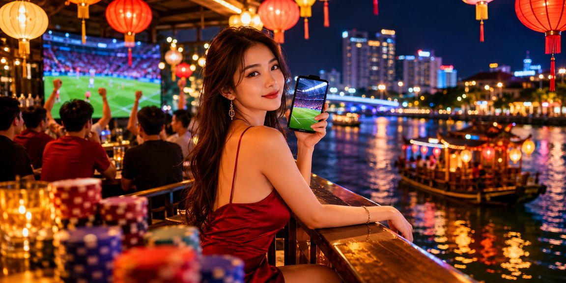 Người hâm mộ bóng đá tại Hà Nội theo dõi kèo cược dưới ánh đèn lồng về đêm